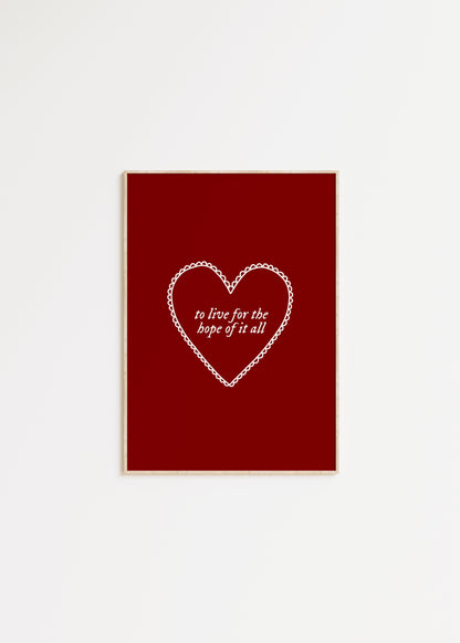 To Live For The Hope Of It All Taylor Swift Print