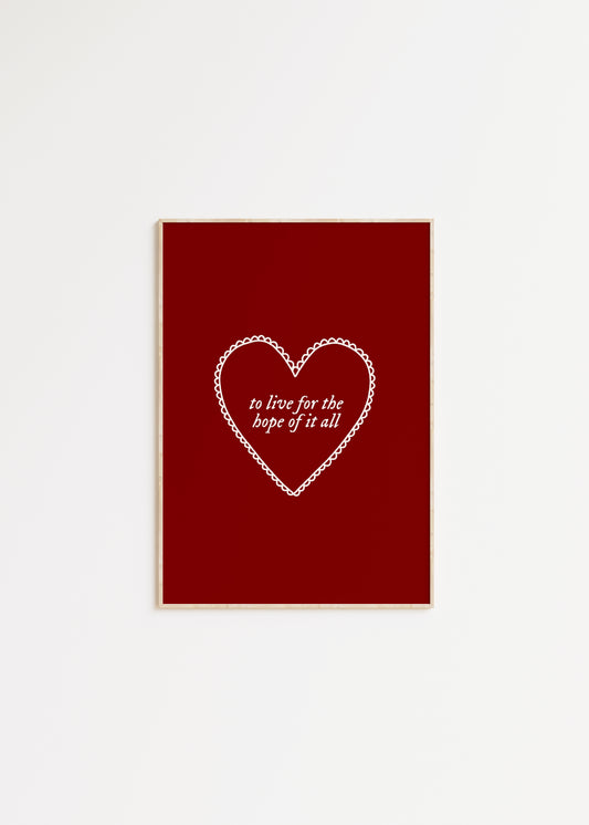 To Live For The Hope Of It All Taylor Swift Print