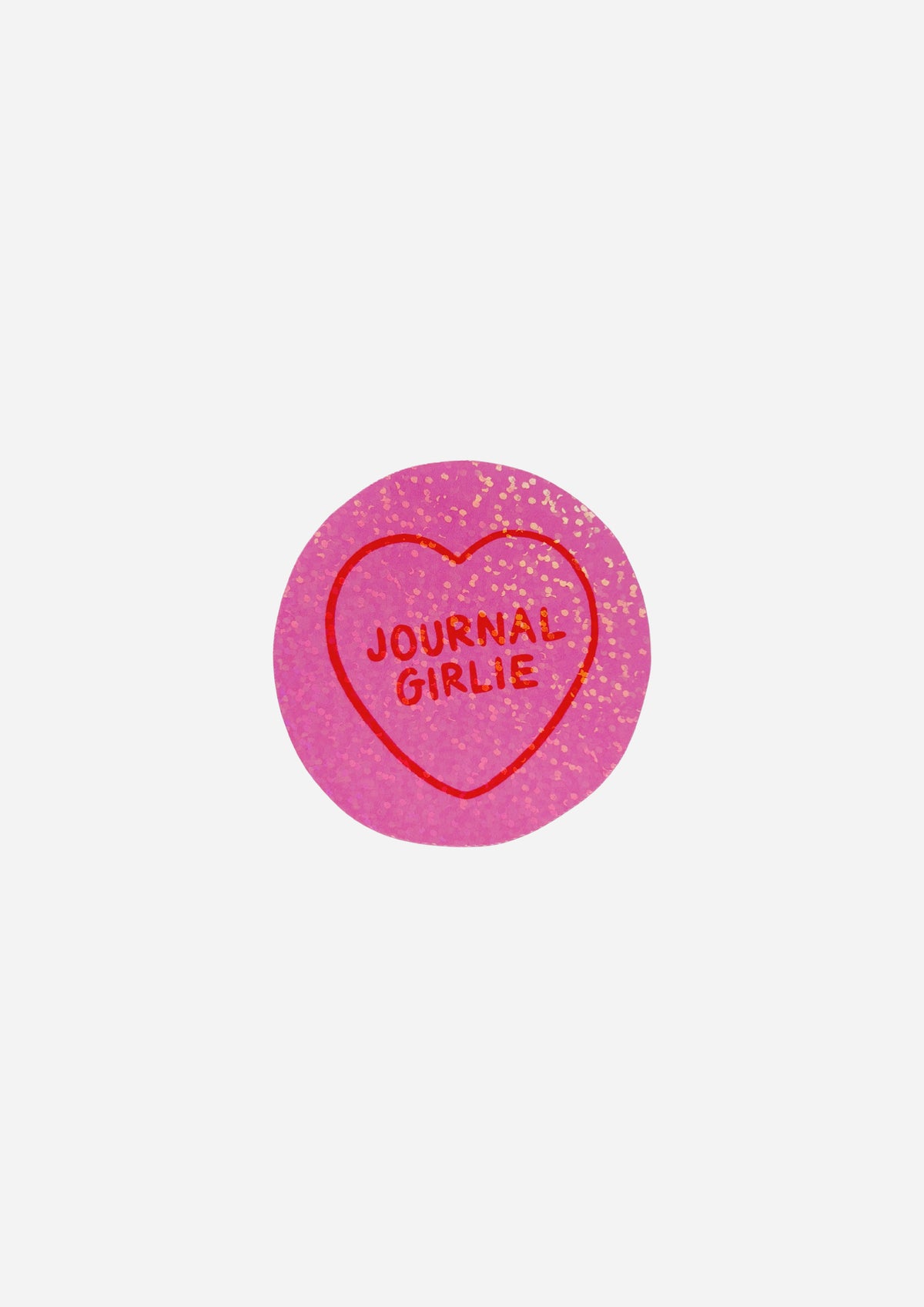 Journal Girlie Love Heart Vinyl Sticker