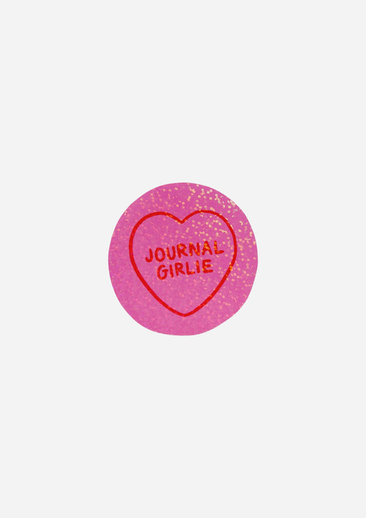 Journal Girlie Love Heart Vinyl Sticker