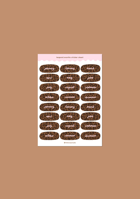 Leopard Months Sticker Sheet