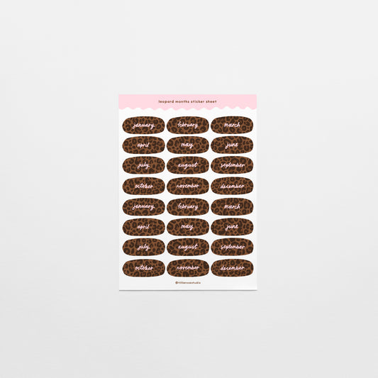 Leopard Months Sticker Sheet