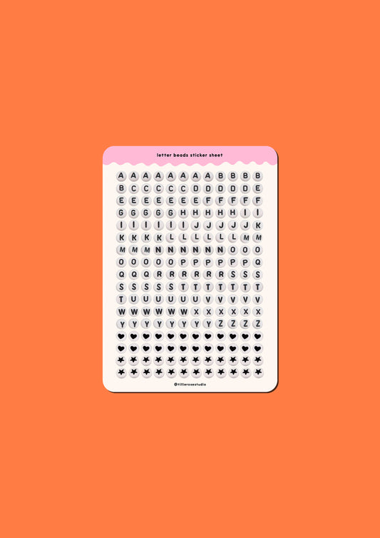 Letter Bead Sticker Sheet