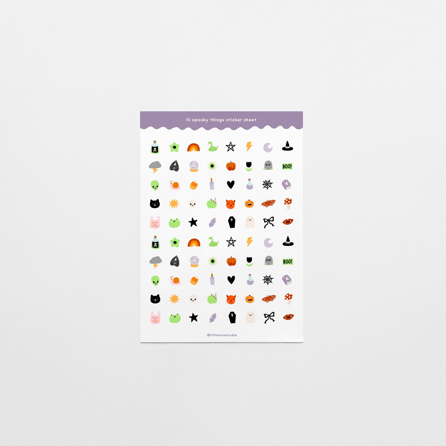 Lil Spooky Things Clear Vinyl Sticker Sheet