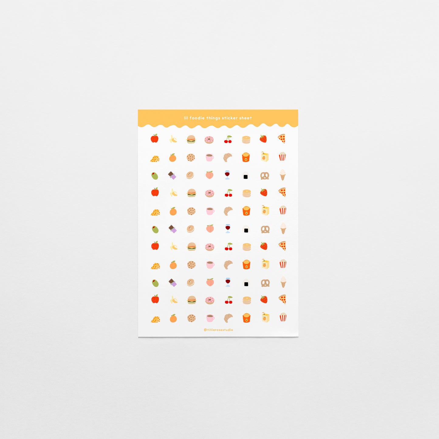 Lil Foodie Things Clear Vinyl Sticker Sheet