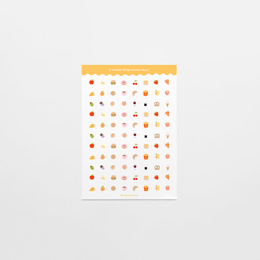 Lil Foodie Things Clear Vinyl Sticker Sheet