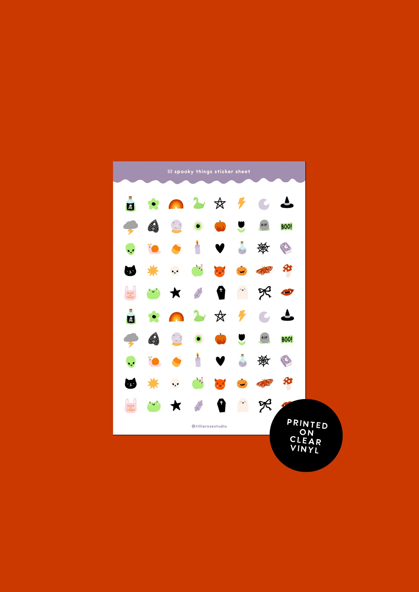 Lil Spooky Things Clear Vinyl Sticker Sheet