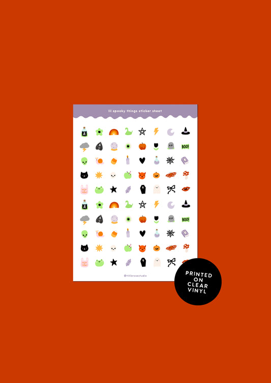 Lil Spooky Things Clear Vinyl Sticker Sheet