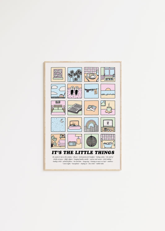 It's The Little Things Illustrated Quote Print
