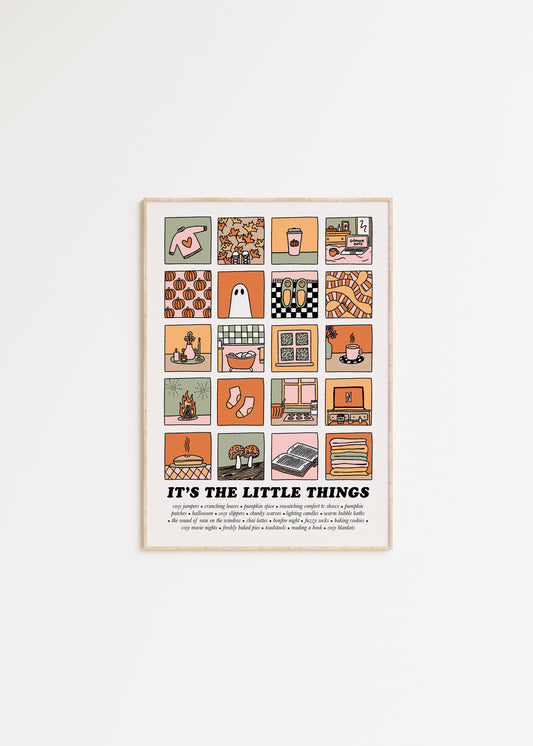 It's The Little Things: Autumn Edition Illustrated Quote Print