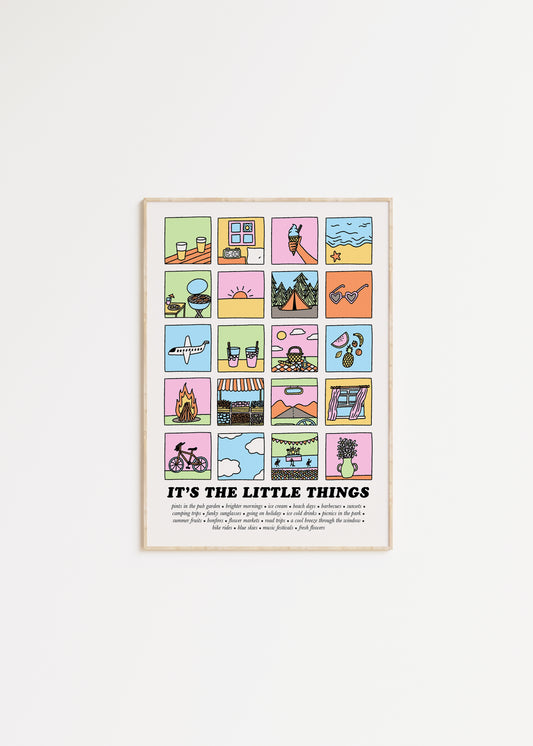 It's The Little Things: Summer Edition Illustrated Quote Print