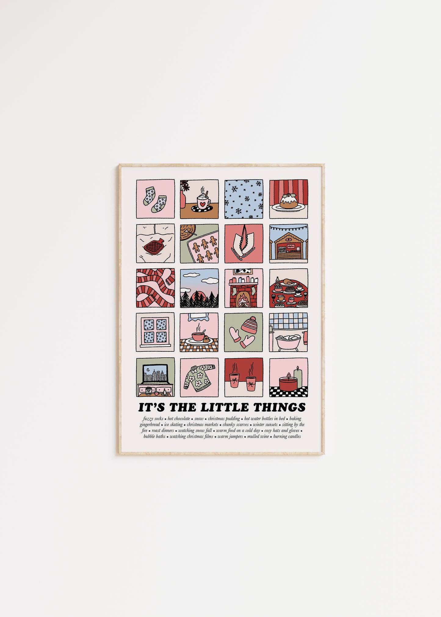 It's The Little Things: Winter Edition Illustrated Quote Print