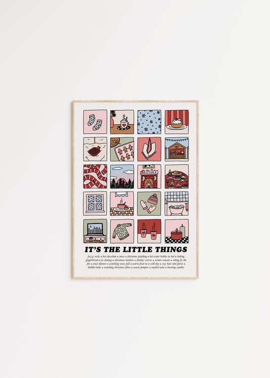 It's The Little Things: Winter Edition Illustrated Quote Print