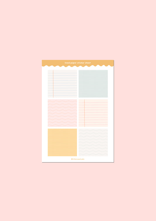 Lined Paper Squares Sticker Sheet