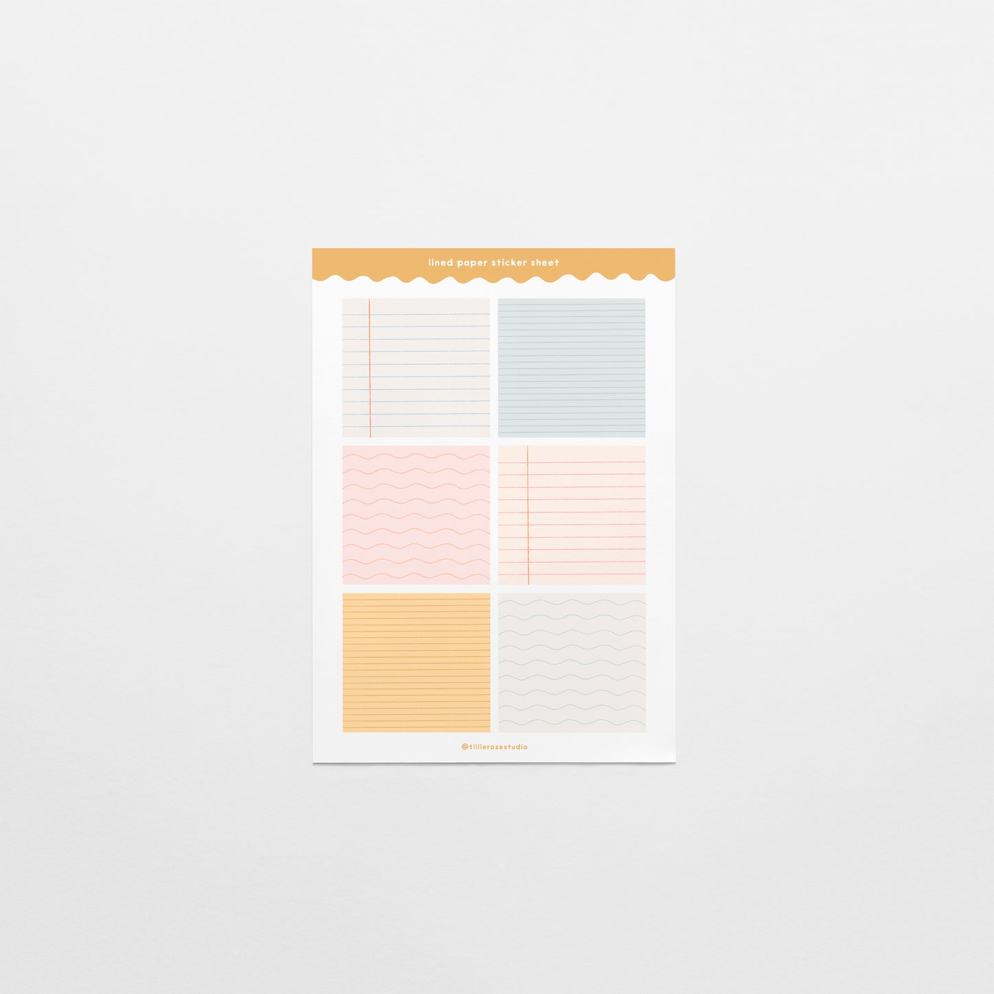 Lined Paper Squares Sticker Sheet