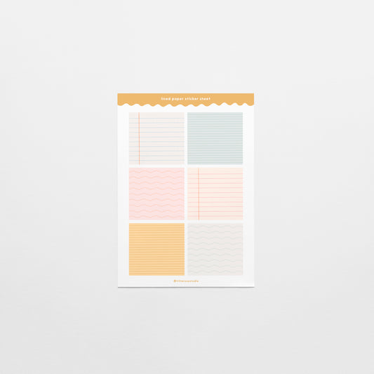 Lined Paper Squares Sticker Sheet
