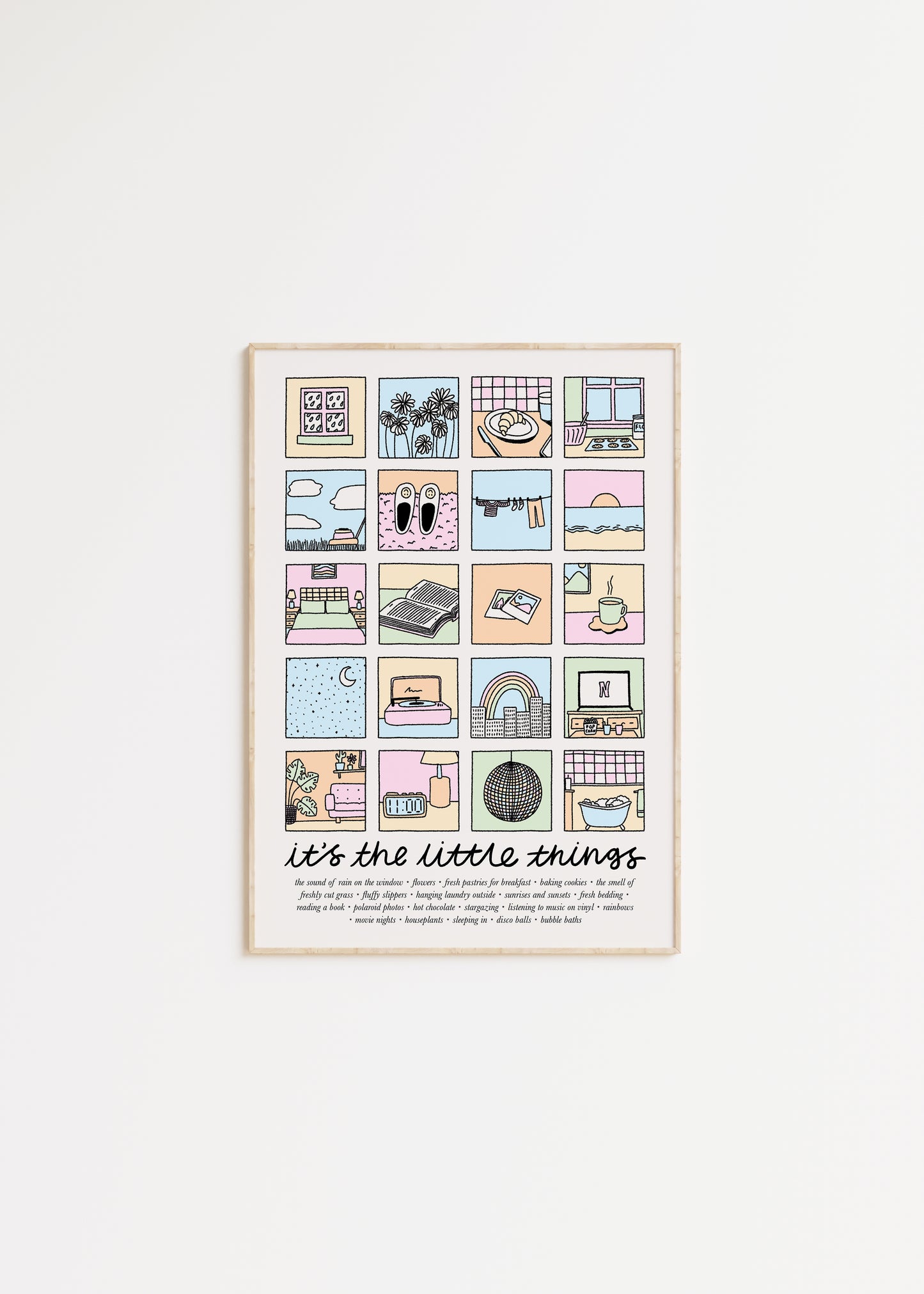 It's The Little Things Illustrated Quote Print