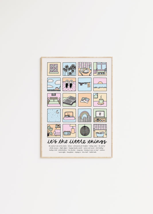 It's The Little Things Illustrated Quote Print
