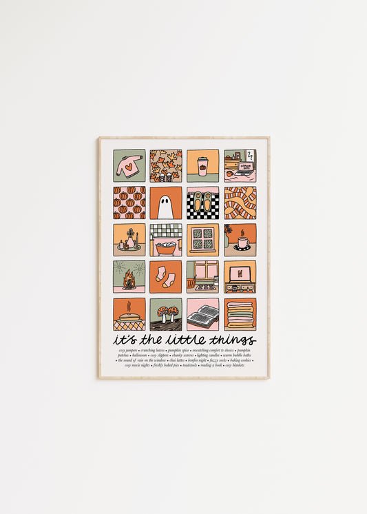 It's The Little Things: Autumn Edition Illustrated Quote Print