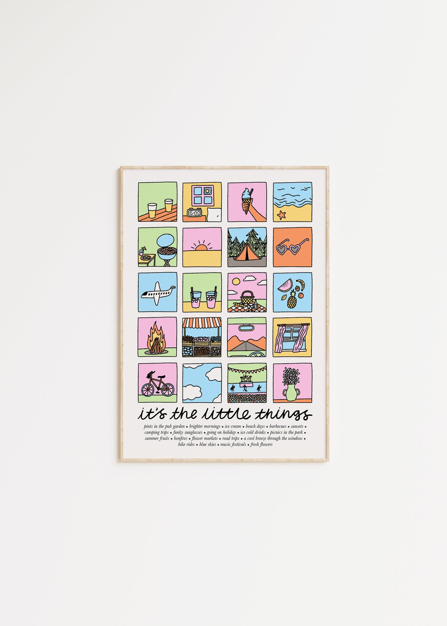 It's The Little Things: Summer Edition Illustrated Quote Print