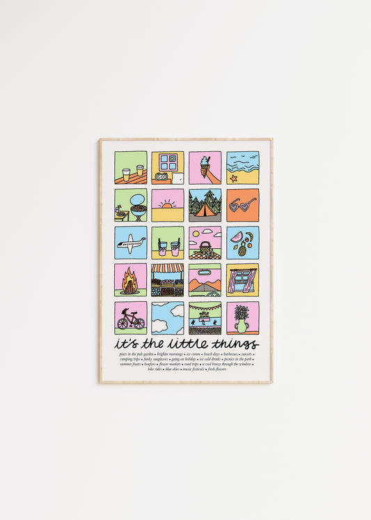It's The Little Things: Summer Edition Illustrated Quote Print
