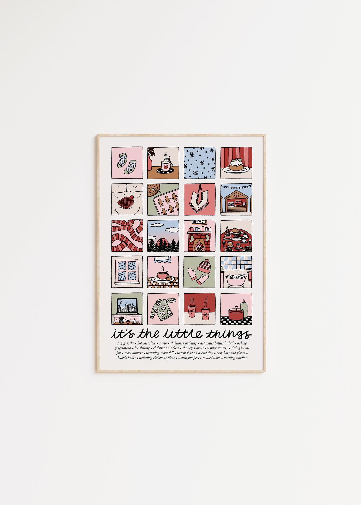It's The Little Things: Winter Edition Illustrated Quote Print