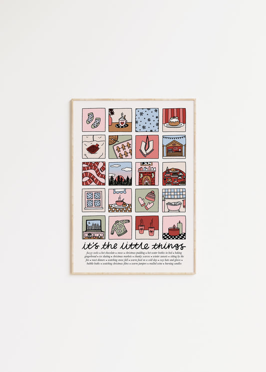 It's The Little Things: Winter Edition Illustrated Quote Print