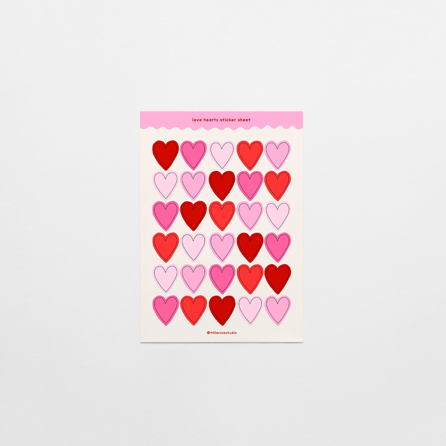 Love Hearts Sticker Sheet