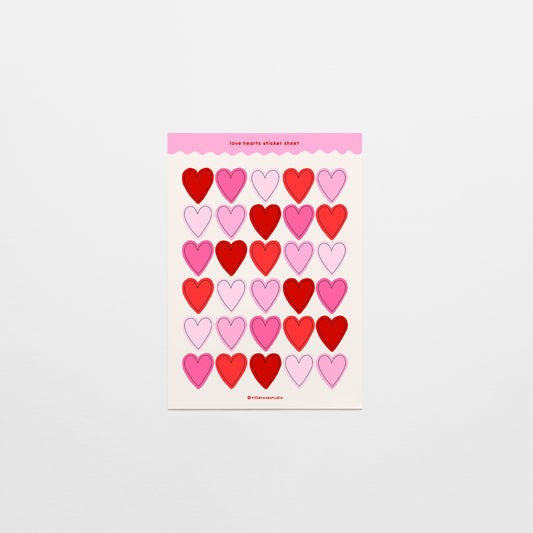 Love Hearts Sticker Sheet
