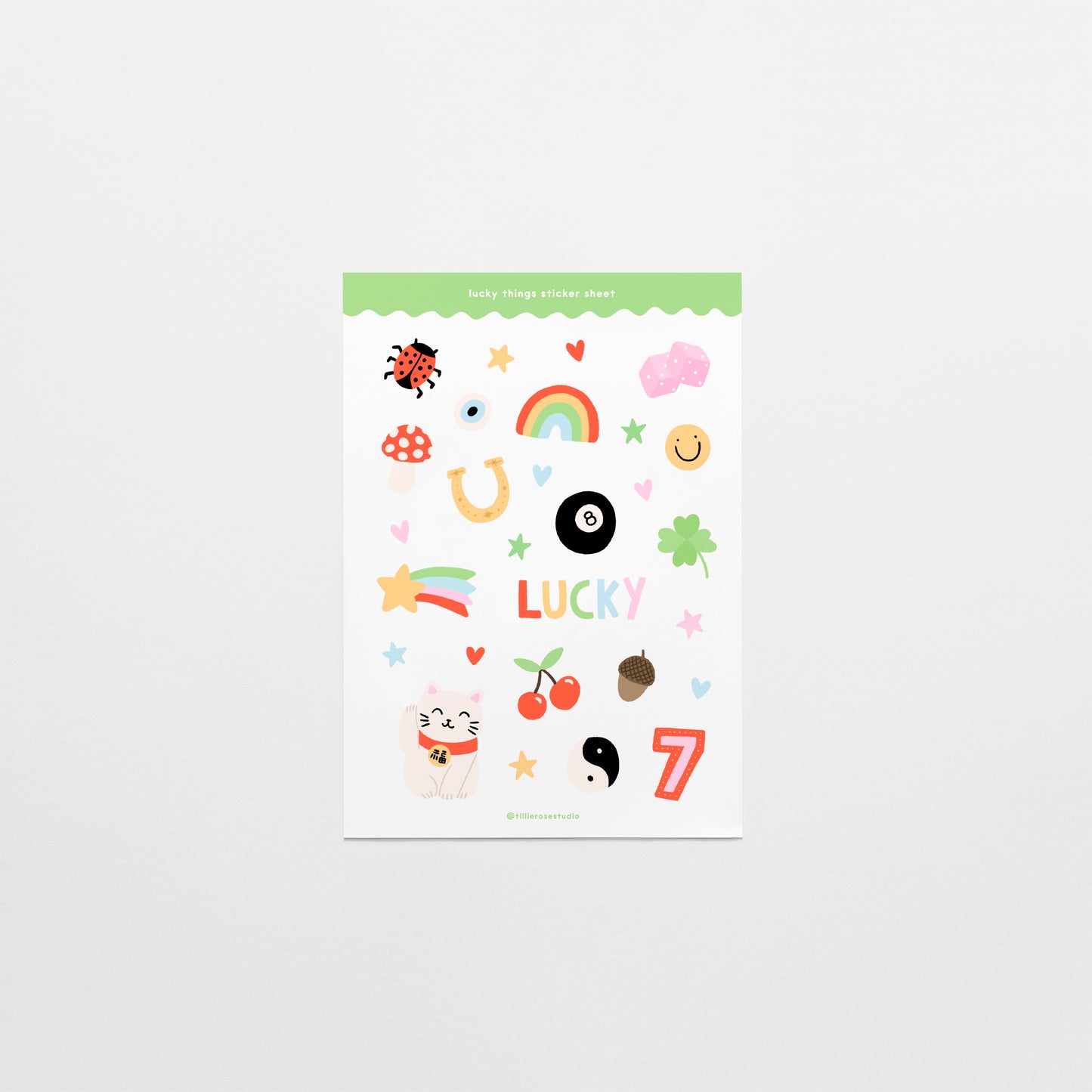 Lucky Things Clear Vinyl Sticker Sheet