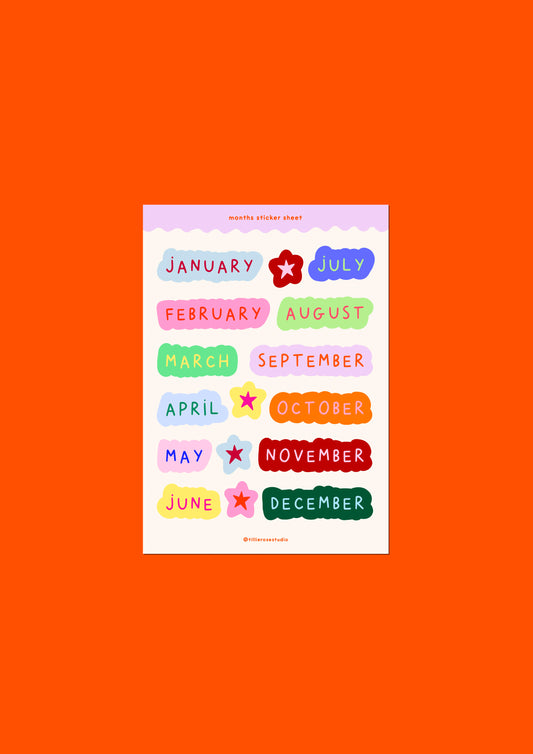 Big Months Sticker Sheet