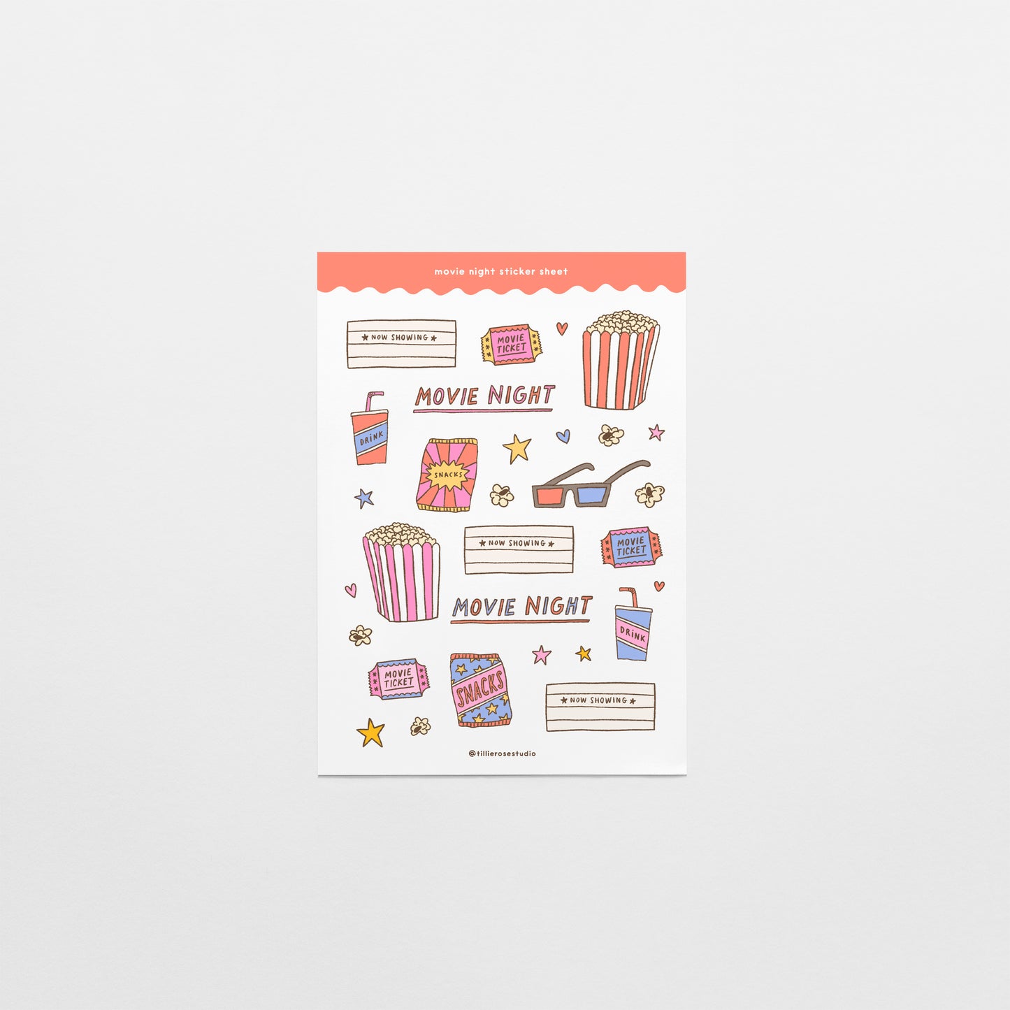 Movie Night Sticker Sheet