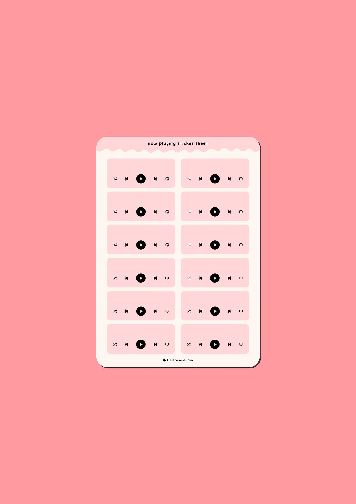 Pink Now Playing Sticker Sheet