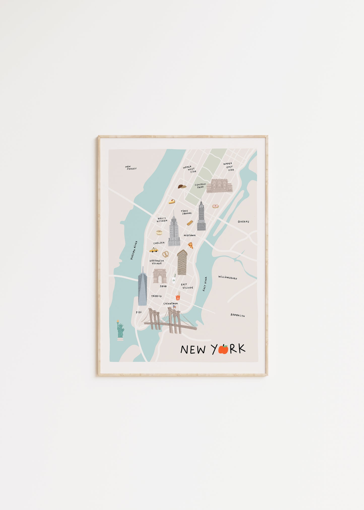 New York City Illustrated Map Print