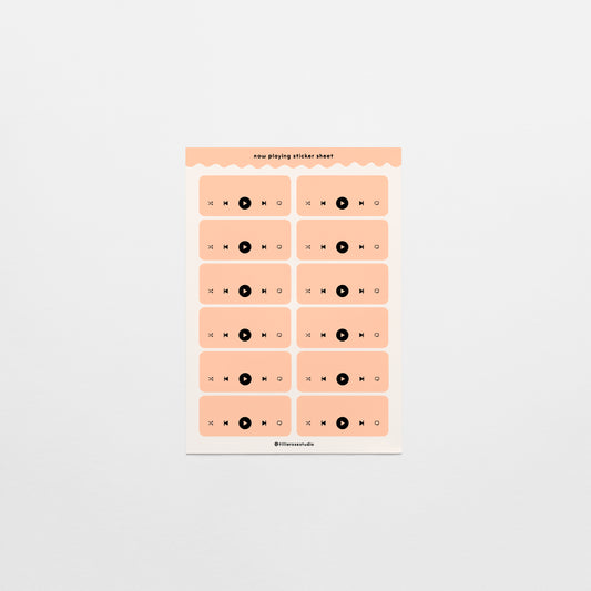 Orange Now Playing Sticker Sheet