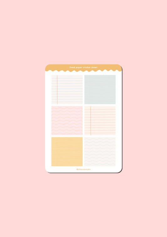 Lined Paper Squares Sticker Sheet