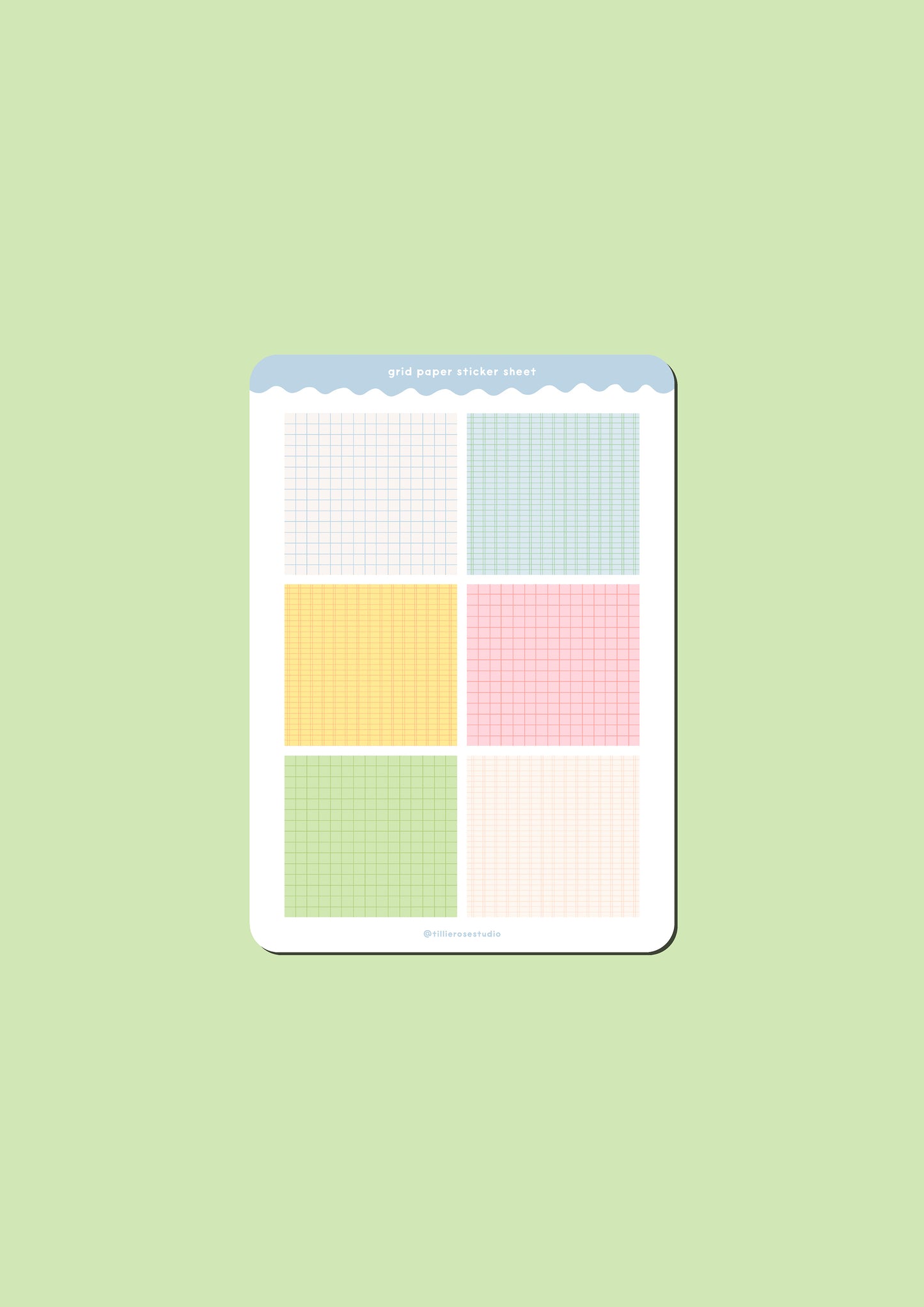 Grid Paper Squares Sticker Sheet