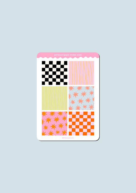 Patterned Paper Squares Sticker Sheet