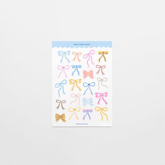 Pastel Bows Clear Vinyl Sticker Sheet