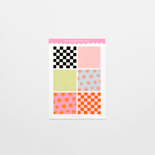 Patterned Paper Squares Sticker Sheet