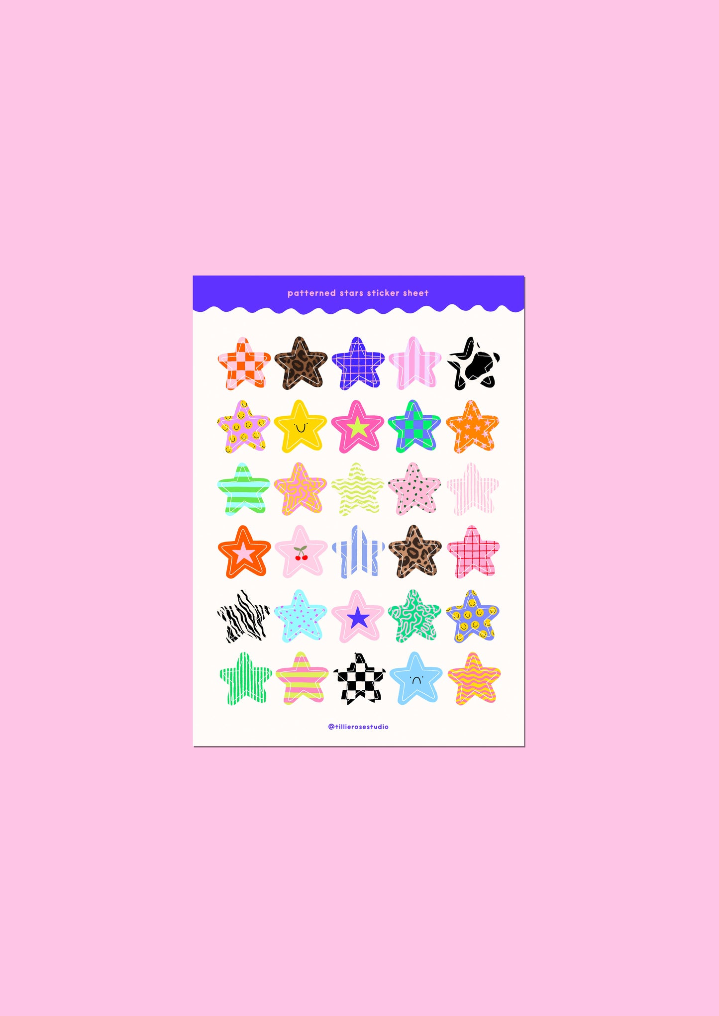 Patterned Stars Sticker Sheet