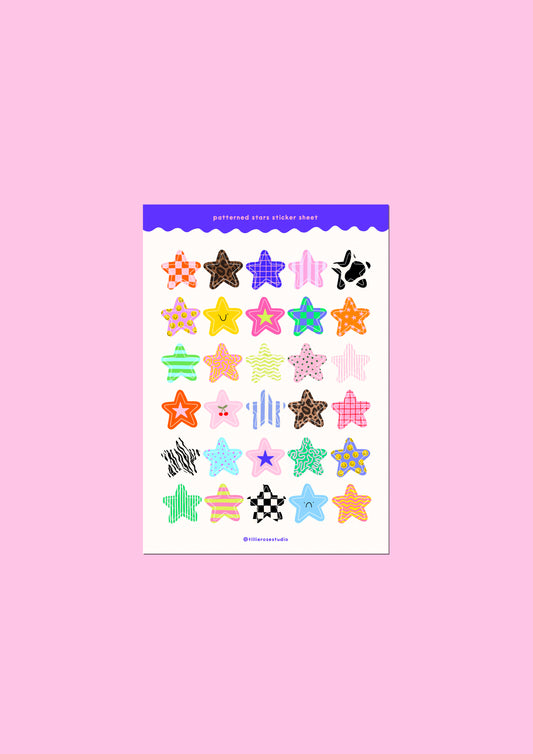 Patterned Stars Sticker Sheet