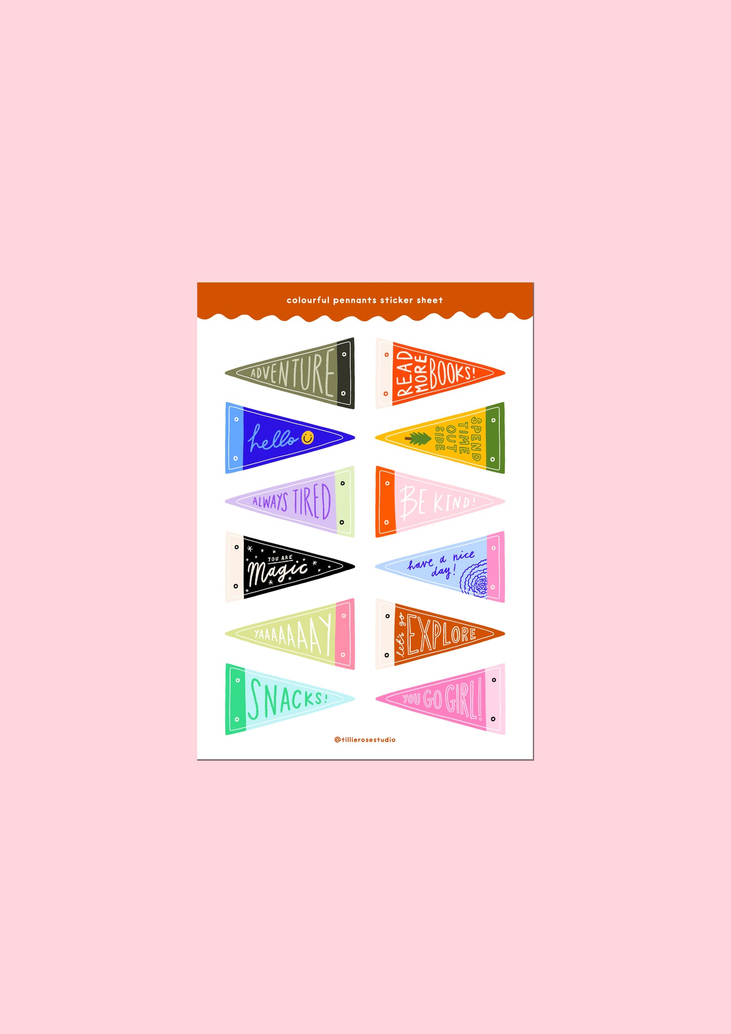 Colourful Pennants Sticker Sheet