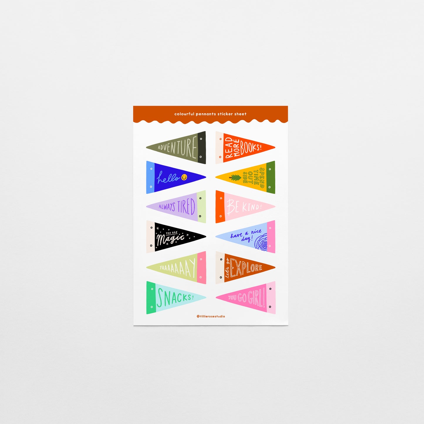Colourful Pennants Sticker Sheet