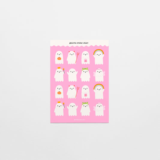 Ghosties Pink Sticker Sheet