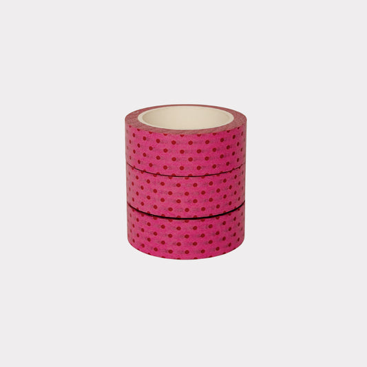 Pink and Maroon Polka Dot Washi Tape