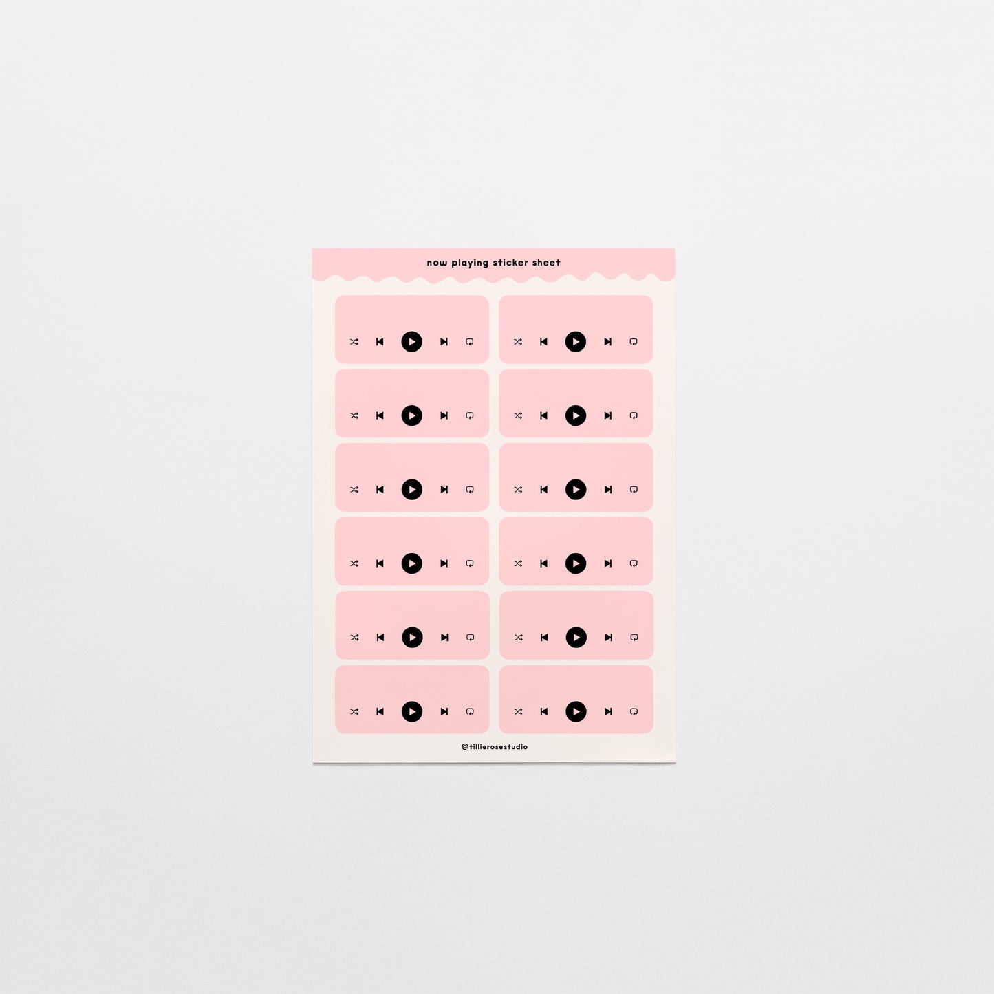 Pink Now Playing Sticker Sheet