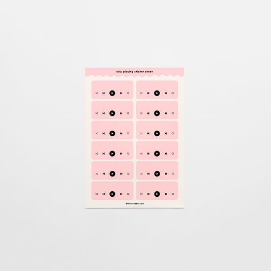 Pink Now Playing Sticker Sheet
