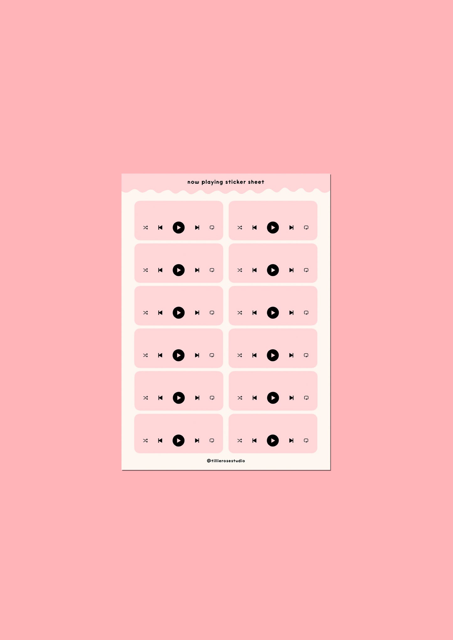 Pink Now Playing Sticker Sheet