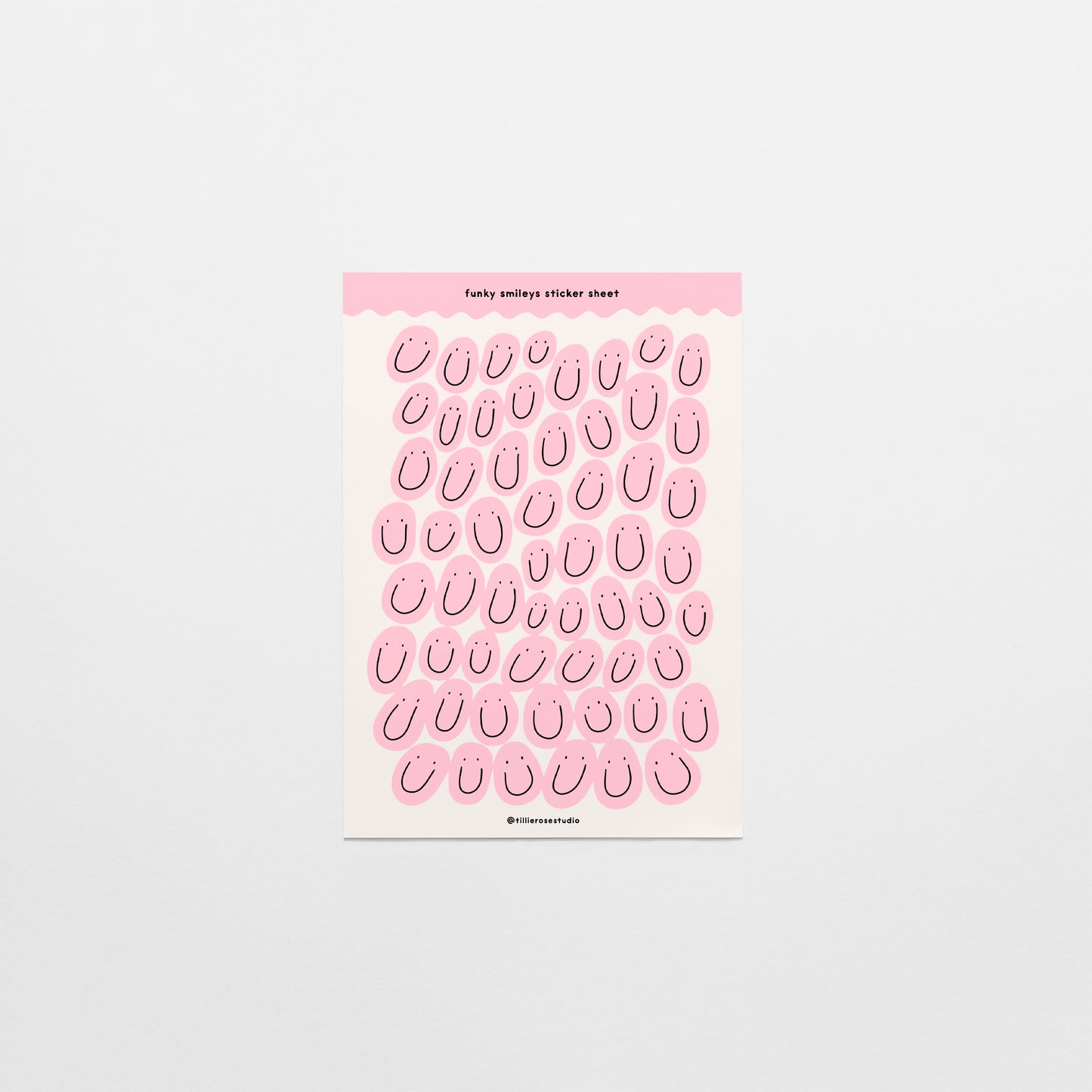 Pink Groovy Smiles Sticker Sheet